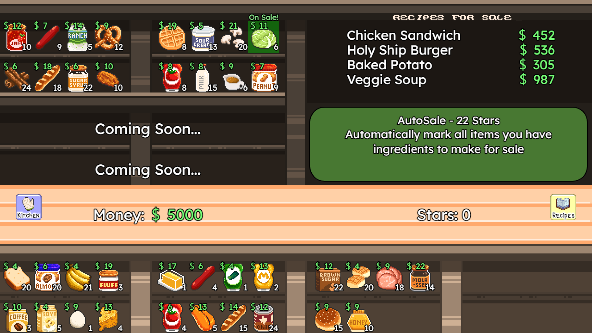 Let's Café Menu Screenshot